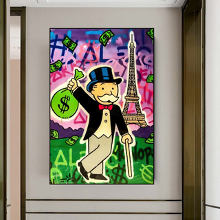 Alec Monopoly Eiffel Tower Canvas Wall Art-Wall Posters