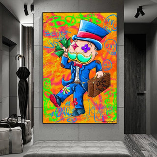 Alec Monopoly Goat Millionaire Canvas Wall Art-Wall Posters