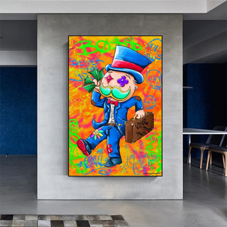 Alec Monopoly Goat Millionaire Canvas Wall Art-Wall Posters