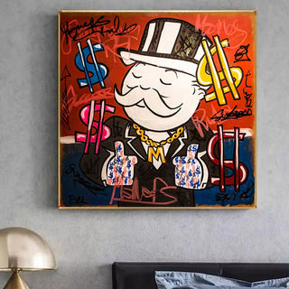 Alec Monopoly Graffiti Art Rich Money Canvas Wall Art-Wall Posters