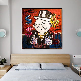 Alec Monopoly Graffiti Art Rich Money Canvas Wall Art-Wall Posters