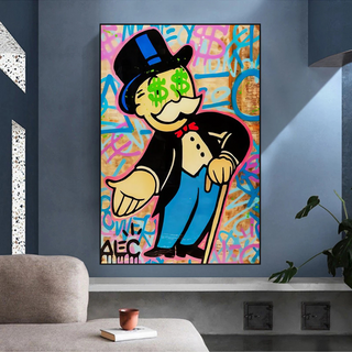 Alec Monopoly Graffiti Canvas Wall Art-Wall Posters
