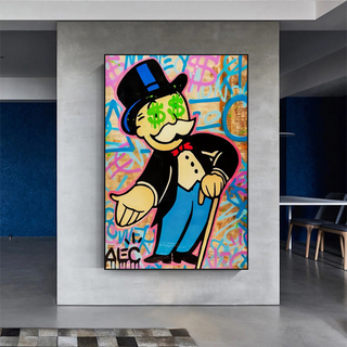 Alec Monopoly Graffiti Canvas Wall Art-Wall Posters