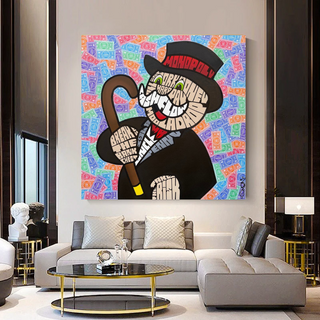 Alec Monopoly Graffiti Money Man Canvas Wall Art-Wall Posters