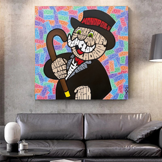 Alec Monopoly Graffiti Money Man Canvas Wall Art-Wall Posters