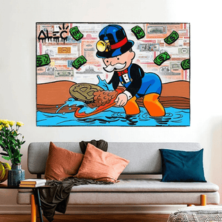 Alec Monopoly Millionaire BITCOIN Mining Canvas Wall Art-Wall Posters