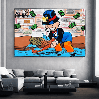 Alec Monopoly Millionaire BITCOIN Mining Canvas Wall Art-Wall Posters