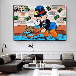Alec Monopoly Millionaire BITCOIN Mining Canvas Wall Art-Wall Posters