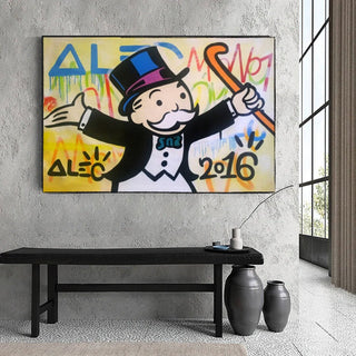 Alec Monopoly Millionaire Canvas Wall Art - Luxury Home Decor-Wall Posters