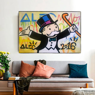 Alec Monopoly Millionaire Canvas Wall Art - Luxury Home Decor-Wall Posters