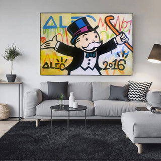 Alec Monopoly Millionaire Canvas Wall Art - Luxury Home Decor-Wall Posters