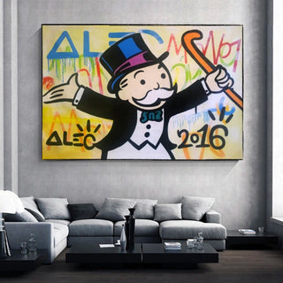 Alec Monopoly Millionaire Canvas Wall Art - Luxury Home Decor-Wall Posters