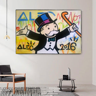 Alec Monopoly Millionaire Canvas Wall Art - Luxury Home Decor-Wall Posters