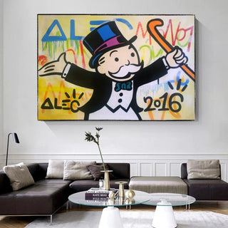 Alec Monopoly Millionaire Canvas Wall Art - Luxury Home Decor-Wall Posters