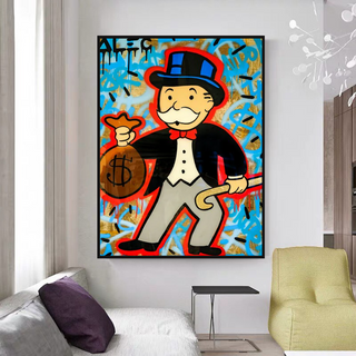 Alec Monopoly Money Bag Canvas Wall Art-Wall Posters