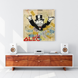 Alec Monopoly Money Man Millionaire Canvas Wall Art-Wall Posters
