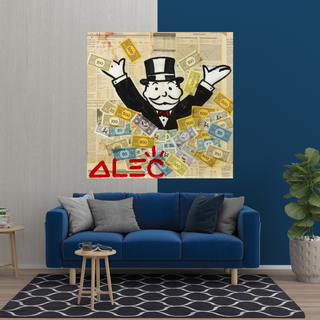 Alec Monopoly Money Man Millionaire Canvas Wall Art-Wall Posters