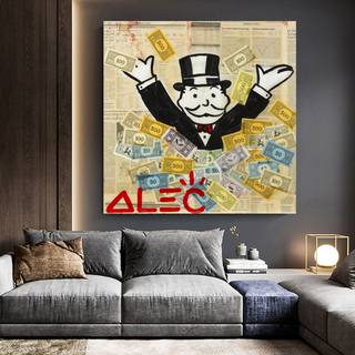 Alec Monopoly Money Man Millionaire Canvas Wall Art-Wall Posters