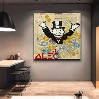 Alec Monopoly Money Man Millionaire Canvas Wall Art-Wall Posters