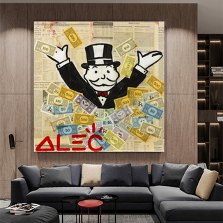Alec Monopoly Money Man Millionaire Canvas Wall Art-Wall Posters