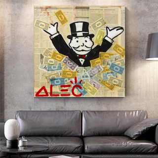 Alec Monopoly Money Man Millionaire Canvas Wall Art-Wall Posters