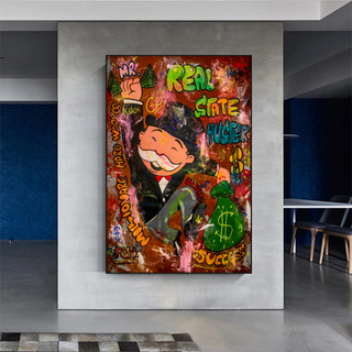 Alec Monopoly Money Man Real Estate Hustler Canvas Wall Art-Wall Posters