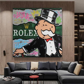 Alec Monopoly Rolex Money Man Canvas Wall Art-Wall Posters