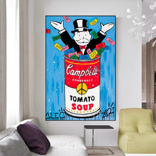 Alec Monopoly Tomato Soup Canvas Wall Art-Wall Posters