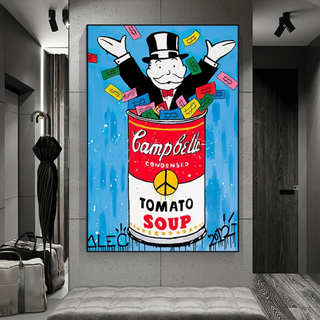 Alec Monopoly Tomato Soup Canvas Wall Art-Wall Posters
