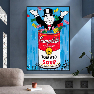 Alec Monopoly Tomato Soup Canvas Wall Art-Wall Posters