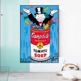 Alec Monopoly Tomato Soup Canvas Wall Art-Wall Posters