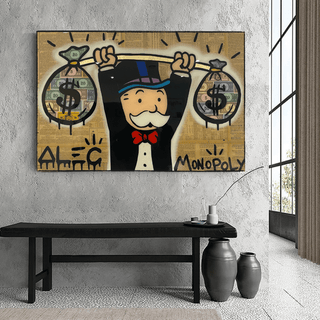 Alec Monopoly Wall Art: Money Bags Power-Canvas Wall Art
