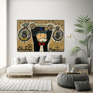 Alec Monopoly Wall Art: Money Bags Power-Canvas Wall Art