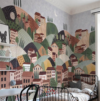 Alpine Village Wallpaper Mural: Transform Your Space!-Kids Room Wallpaper