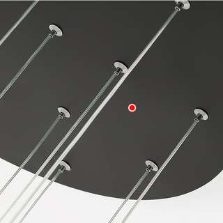 Aluminium Black Rings Long pendant lamp-