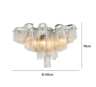 Aluminium Fringed Chandelier: Elegant and Timeless Design-Chandeliers