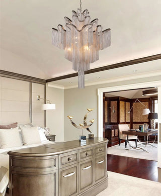 Aluminium Fringed Chandelier: Elegant and Timeless Design-Chandeliers