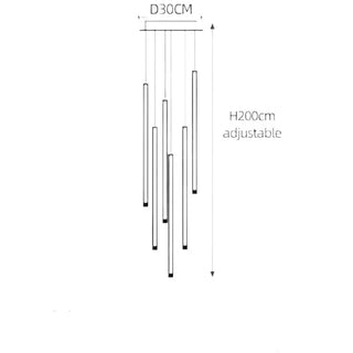 Aluminium Minimalist LED Staircase Chandelier – Cord Pendant Light-Staircase Chandeliers