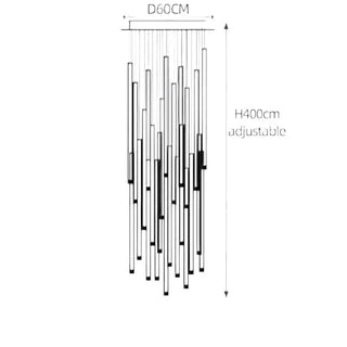 Aluminium Minimalist LED Staircase Chandelier – Cord Pendant Light-Staircase Chandeliers