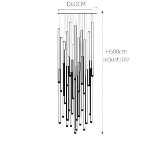 Aluminium Minimalist LED Staircase Chandelier – Cord Pendant Light-Staircase Chandeliers