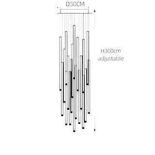 Aluminium Minimalist LED Staircase Chandelier – Cord Pendant Light-Staircase Chandeliers