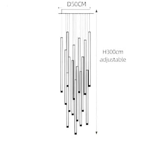 Aluminium Minimalist LED Staircase Chandelier – Cord Pendant Light-Staircase Chandeliers