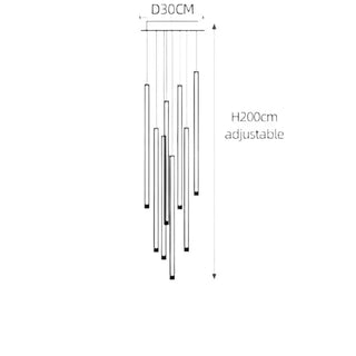 Aluminium Minimalist LED Staircase Chandelier – Cord Pendant Light-Staircase Chandeliers