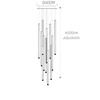 Aluminium Minimalist LED Staircase Chandelier – Cord Pendant Light-Staircase Chandeliers