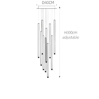 Aluminium Minimalist LED Staircase Chandelier – Cord Pendant Light-Staircase Chandeliers