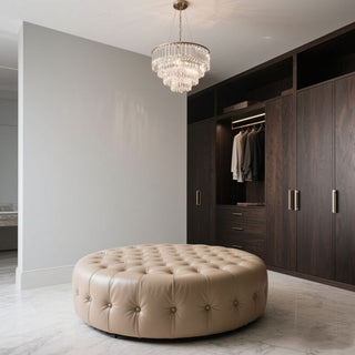 GraffitiWallArt-American Nappa Leather Shoe Changing Stool Ottoman – Luxury Minimalist Design