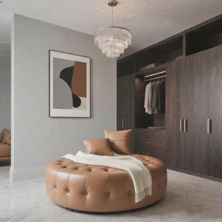 GraffitiWallArt-American Nappa Leather Shoe Changing Stool Ottoman – Luxury Minimalist Design