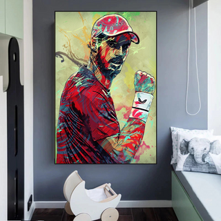 Andy Murray Tennis Legend Sports Canvas Wall Art-Tennis Wall Art