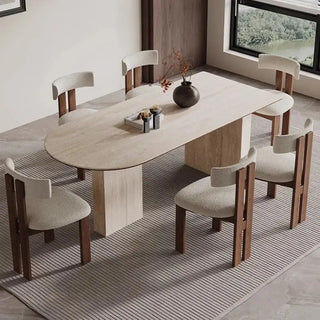 Arch Rock Slab Dining Table Set – Modern Elegance with Timeless Durability-Dining Tables
