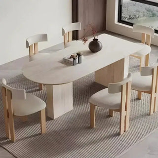 Arch Rock Slab Dining Table Set – Modern Elegance with Timeless Durability-Dining Tables